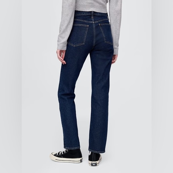 GAP ’90s NWOT Straight Leg High Rise Jeans in Dark Wash, Size 6 / 28 P - Picture 4 of 12